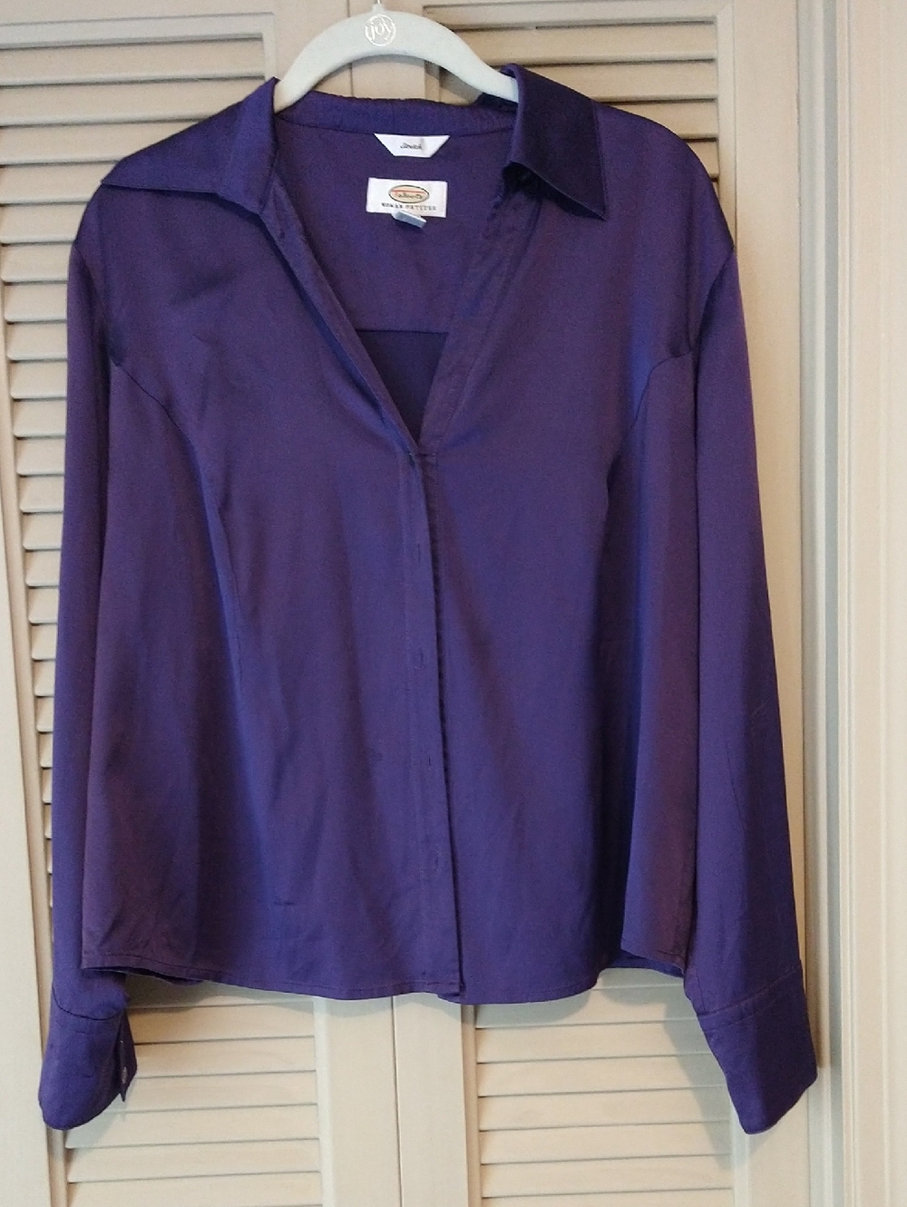 Silk Button-Front Blouse - Purple From Tablots Size 16W